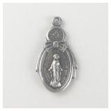 Miraculous Medal sterling silver pendant (no chain).