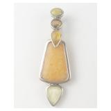 Whitney Kelly  Multi Gemstone Inlay sterling silver pendant (no chain).