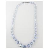 Set of two  Blue & White Faceted Beaded Necklace & Earrings.