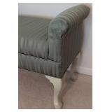 Stylish Green Upholstered Dressing Bench