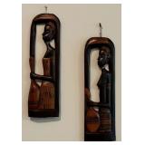 Vintage Hand Wood Carved Ethiopian Women Decorative Wall Hangings