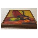 Vintage Framed Still Life Canvas Painting