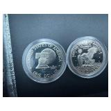 GEM PROOF EISENHOWER 1974 & BICENTENNIAL HALVES CLAD - 2 Coins