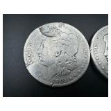 Two MORGAN DOLLARS INCL 1901S, 1900O, 1901S SCARCER DATE