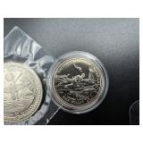 LTD EDITION WWII COINS 5$ MARSHALL ISLANDS AND HALF DOLLAR PROOFS (Two Coins)