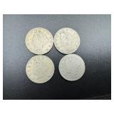 Four BETTER DATE V NICKELS 1891, 1892, 1893, 1895