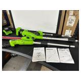 GreenWorks Tools 24V 8" Cordless Battery Polesaw & Pole Hedge Trimmer Combo Kit w/ 2Ah USB Battery and Charger