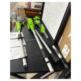 GreenWorks Tools 24V 8" Cordless Battery Polesaw & Pole Hedge Trimmer Combo Kit w/ 2Ah USB Battery and Charger