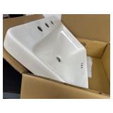 KOHLER K-2660-8-0 Vox Rectangle Vessel or Drop In Bathroom Sink with Widespread Faucet Holes, White