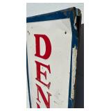 Vintage Embossed Metal DENMAN HANDCRAFTED TIRES Sign