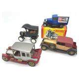 3 Vintage MATCHBOX Cars and 1 Ertl Die Cast Delivery Car