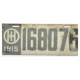 1915 OHIO License Plate