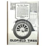 Tire Advertising Lot Includes Pennsylvania Tire Clock, 1945 Framed Fisk Tire Ad, Dunlop Tire Ashtray & More