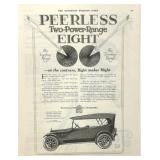 1926 Peerless Motor Car Corp Stock Cert., 9 Car Ads Ranging From 1906-1930