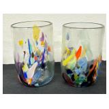 Set of Six Artisan Art Glass Tumblers by Peter Zelle