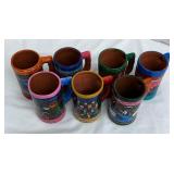 Seven Colorful Ethnic Designs Pottery Mugs