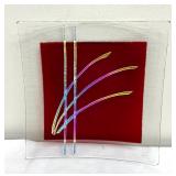 Three Art Glass Plates