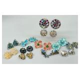 Variety of Vintage Costume Jewelry Earrings