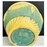 Beautiful Green and Yellow Vintage Pottery Planter