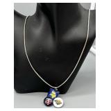 Minnesota Twins, Vikings and Wild Snap Necklace with Sterling Silver Chain