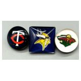 Minnesota Twins, Vikings and Wild Snap Necklace with Sterling Silver Chain