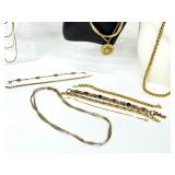 Variety of Gold Tone Jewelry Items