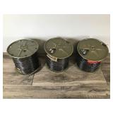 3 - Rolls of Military Telephone Wire - Wire WD-1 / TT ON Spool DR-8-A