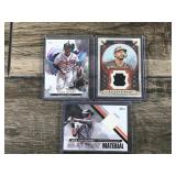 Lot of 3 Baseball Cards - Ozzie Albies - Eloy Jimenez - Mike Yastrzemski