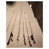 8 fishing rods and 5 reels