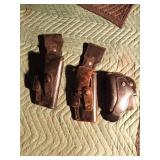 3 leather belt pistol holsters