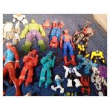 Lot of toy figurines and weapons