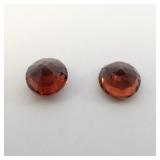 Pair of GARNET - .73 tw.ct. Round brilliant cut