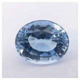 SWISS BLUE TOPAZ - 6.86ct. Oval brilliant cut