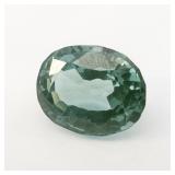 CREATED TEAL SPINEL - 13.63ct. Oval brilliant cut