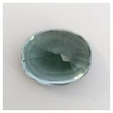 CREATED TEAL SPINEL - 13.63ct. Oval brilliant cut