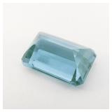 CREATED BLUE SPINEL - 10.73ct. Emerald cut