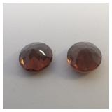 Pair of TANGA GARNET - 1.3 twct. Round brilliant cut