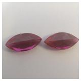 Pair of LAB GROWN RUBY - 2.55 twct. Marquise brilliant cut