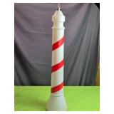 Vintage Blow Mold Red and White Candy Cane Christmas Lawn Light Decoration - No Topper