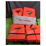 Set of 4 Universal Adult Life Jackets in Storage Bag