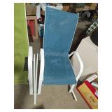 Set of 2 Outdoor Chairs - Green and Blue Sling Chairs