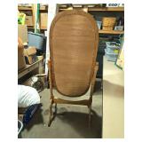 Oak Standing Mirror with Decorative Base