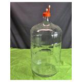 Glass Carboy with Orange Cap for Fermentation - 23 Inches Tall