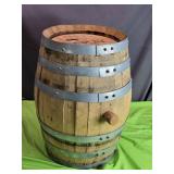 Authentic Wooden Whiskey Barrel with Metal Hoops - Decorative or Functional Use