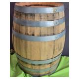 Authentic Wooden Whiskey Barrel with Metal Hoops - Decorative or Functional Use