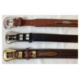 Mens Leather Belts from Silver Creek Collection, Justin and one Unbranded - Size 36 & 38