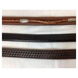 Mens Leather Belts from Silver Creek Collection, Justin and one Unbranded - Size 36 & 38