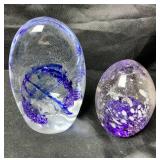 3 Blown Glass Paperweights and Lighting Bases