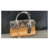 Julia & Michale Designer Handbag with Crocodile and Snakeskin Pattern