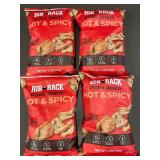 Pack of 4 Rib Rack Hot & Spicy Pork Rinds - 4oz Each